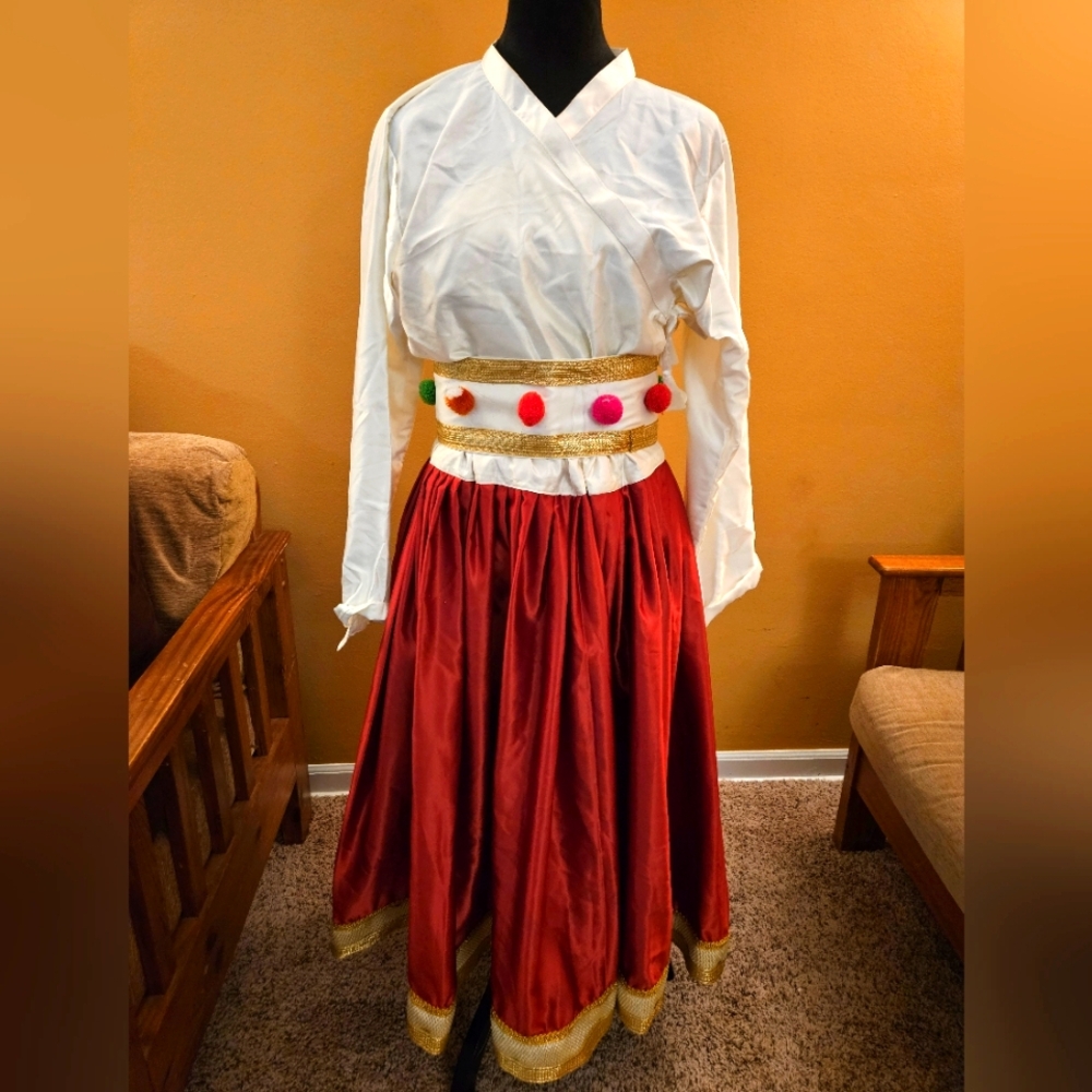 Handmade Skirt, Top, and Decorative Sash Set